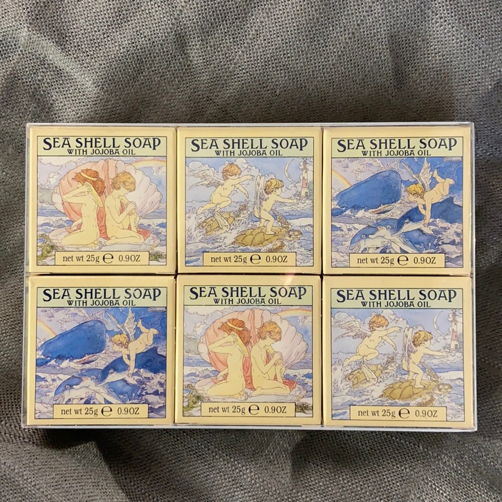 6 Crabtree & Evelyn London Sea Shell Soap with Jojoba oil.